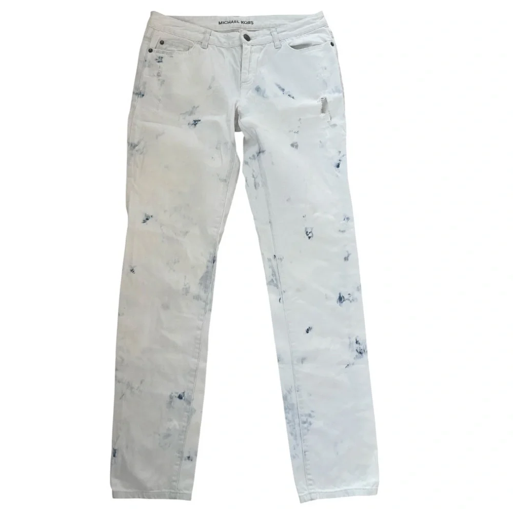 Michael Kors Bleached & Distressed Low Rise Jeans